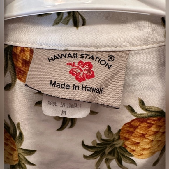 Hawaii Station Vintage Size Medium Men’s Pineapple Cotton Button Down - Picture 2 of 7
